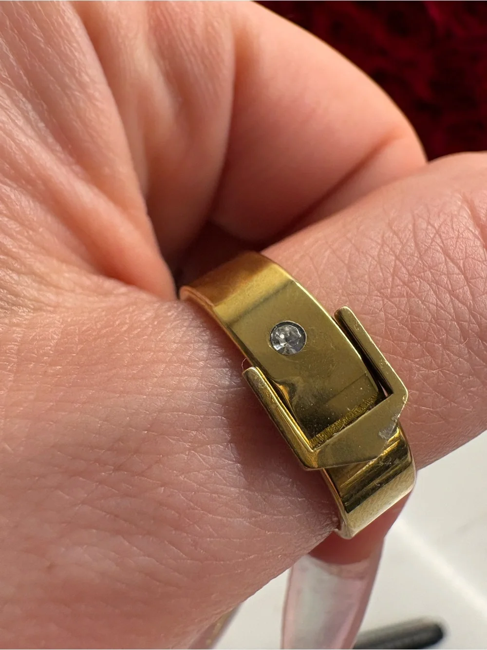 Gold Buckle Accent Ring - Women Jewelry